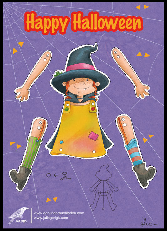 Hexe Tusnelda - Bastelbogen