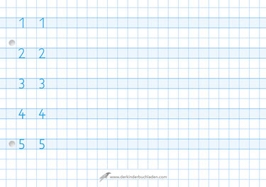 FOXi - numbers - writing learning pad - A5 landscape - 8 mm - numbers 1-10