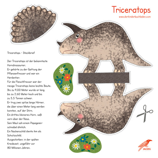 Triceratops - Bastelbogen