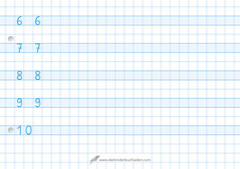 FOXi - numbers - writing learning pad - A5 landscape - 8 mm - numbers 1-10